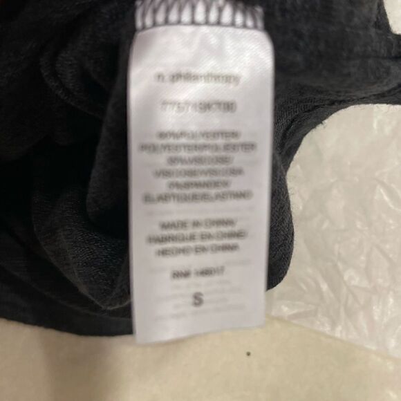 n: Philanthropy Revolve Electra Ruched One Sleeve Mini Dress In Charcoal.Size S - Picture 11 of 12